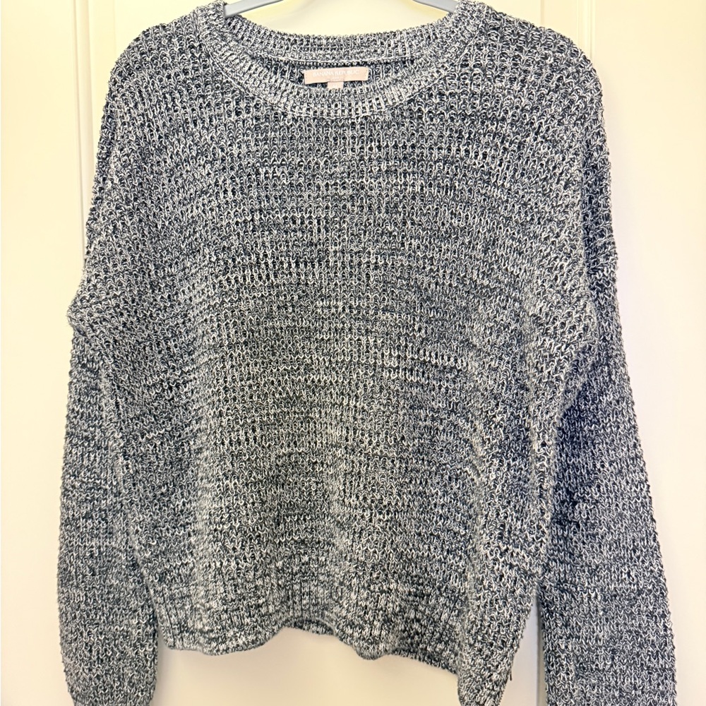 Banana Republic Black and White Crew Neck Sweater
